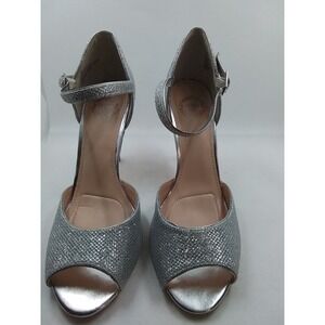 I. Miller Ladies Shoe, 4 inch Heel, Open Toe, Silver Color From J.C.Penny.